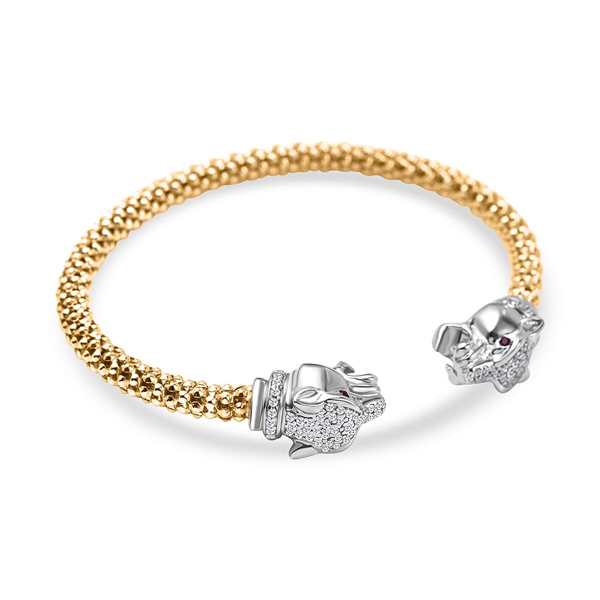 Red Cubic Zirconia , Cubic Zirconia Bangle Sterling Silver 0.23 ct, Silver Wt. 11.53 Gms 0.227 Ct.