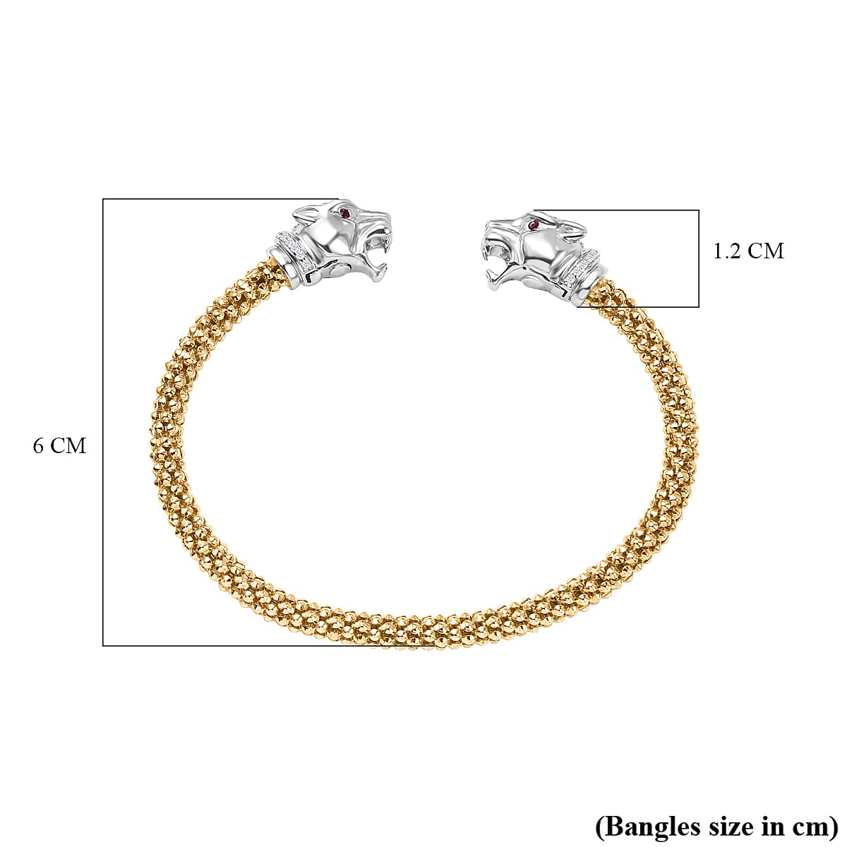 Red Cubic Zirconia , Cubic Zirconia Bangle Sterling Silver 0.23 ct, Silver Wt. 11.53 Gms 0.227 Ct.