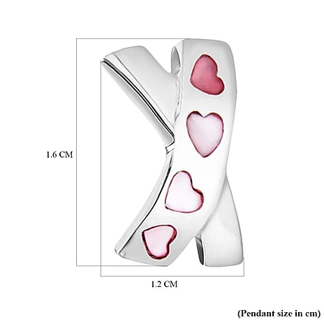 Sterling Silver MOP Heart Kiss Pendant