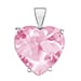 Sterling Silver Chunky Heart Pendant in White Cubic Zirconia