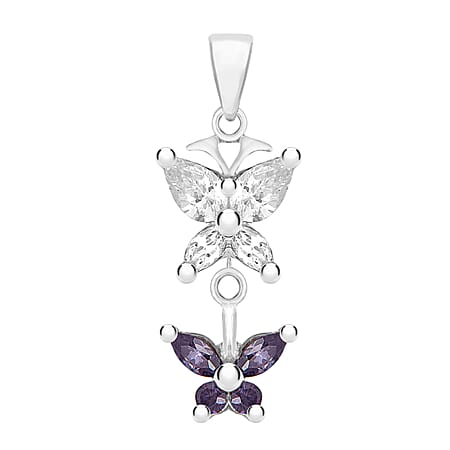 Sterling Silver Cubic Zirconia Butterfly Pendant