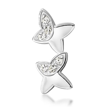 Sterling Silver Twin Butterfly Pendant in Cubic Zirconia Sterling Silver Twin Butterfly Pendant in Cubic Zirconia