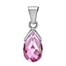 Sterling Silver Solitaire Drop Pendant in Pink Cubic Zirconia