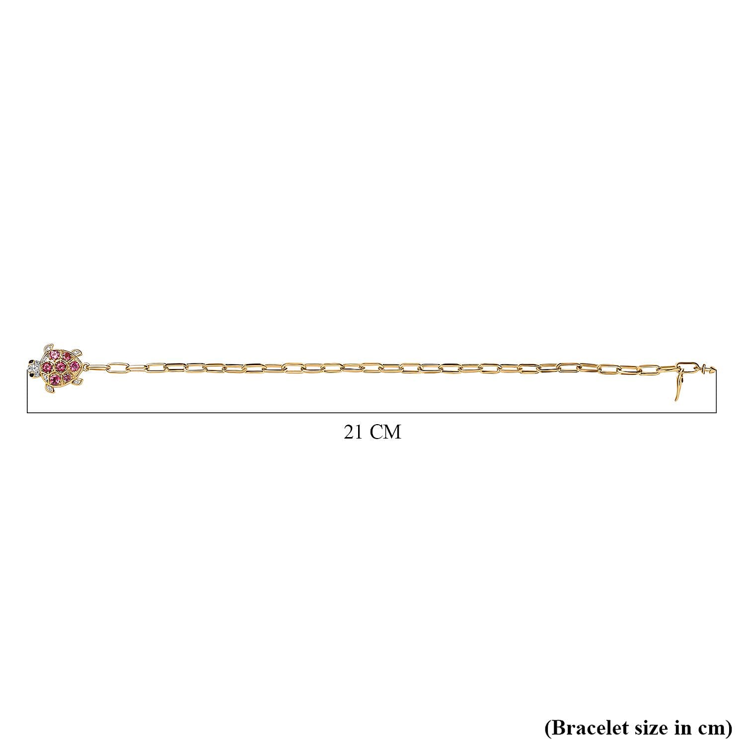 GP Italian Garden Collection - Citrine & Multi Gemstone Paperclip Openable Lock Mechanism Bracelet (Size - 8) in 18K Vermeil YG Plated Sterling Silver 1.10 Ct, Silver Wt. 7.92 Gms