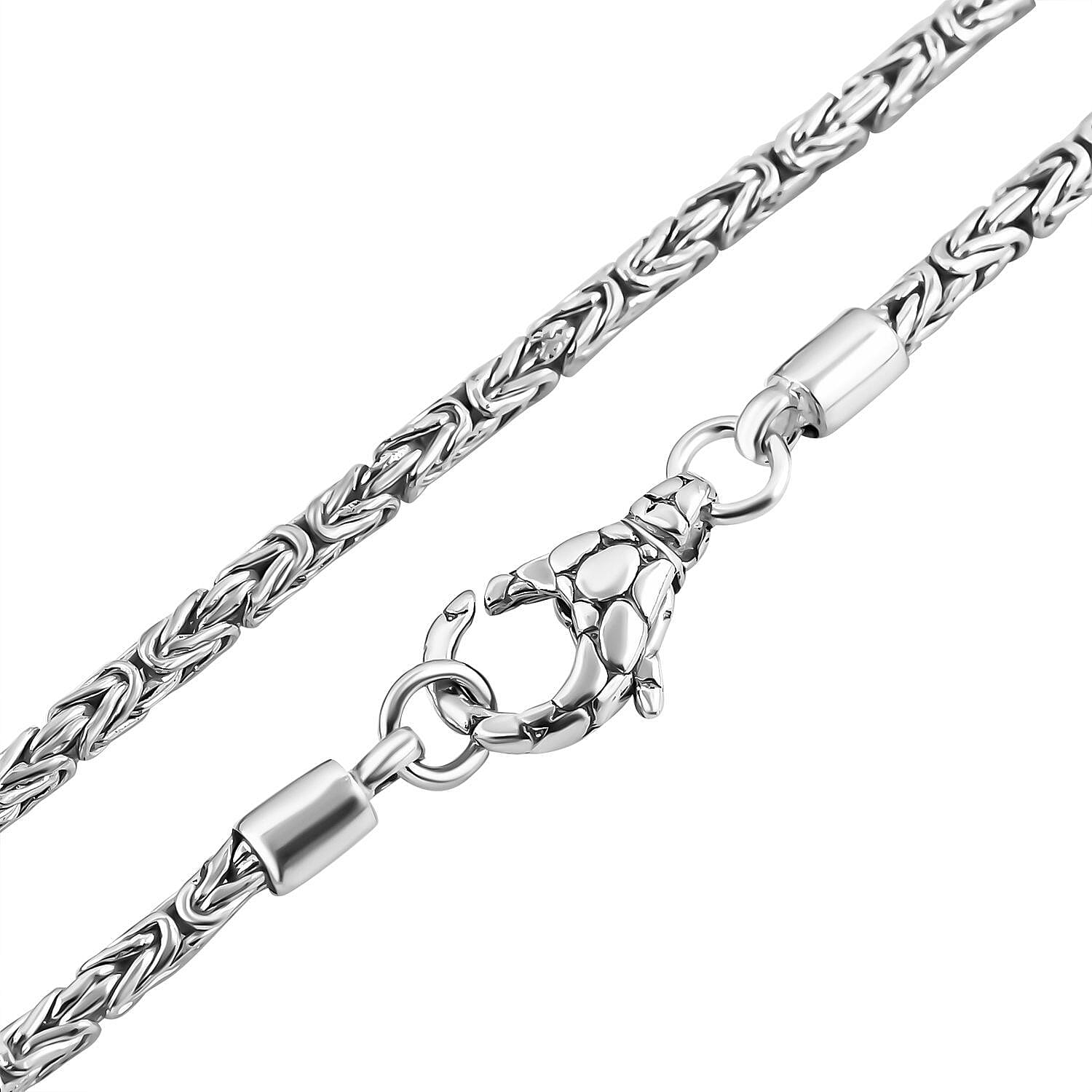 Royal Bali Collection - Platinum Overlay Sterling Silver Borobudur Necklace (Size - 20),  Silver Wt. 22.1 Gms