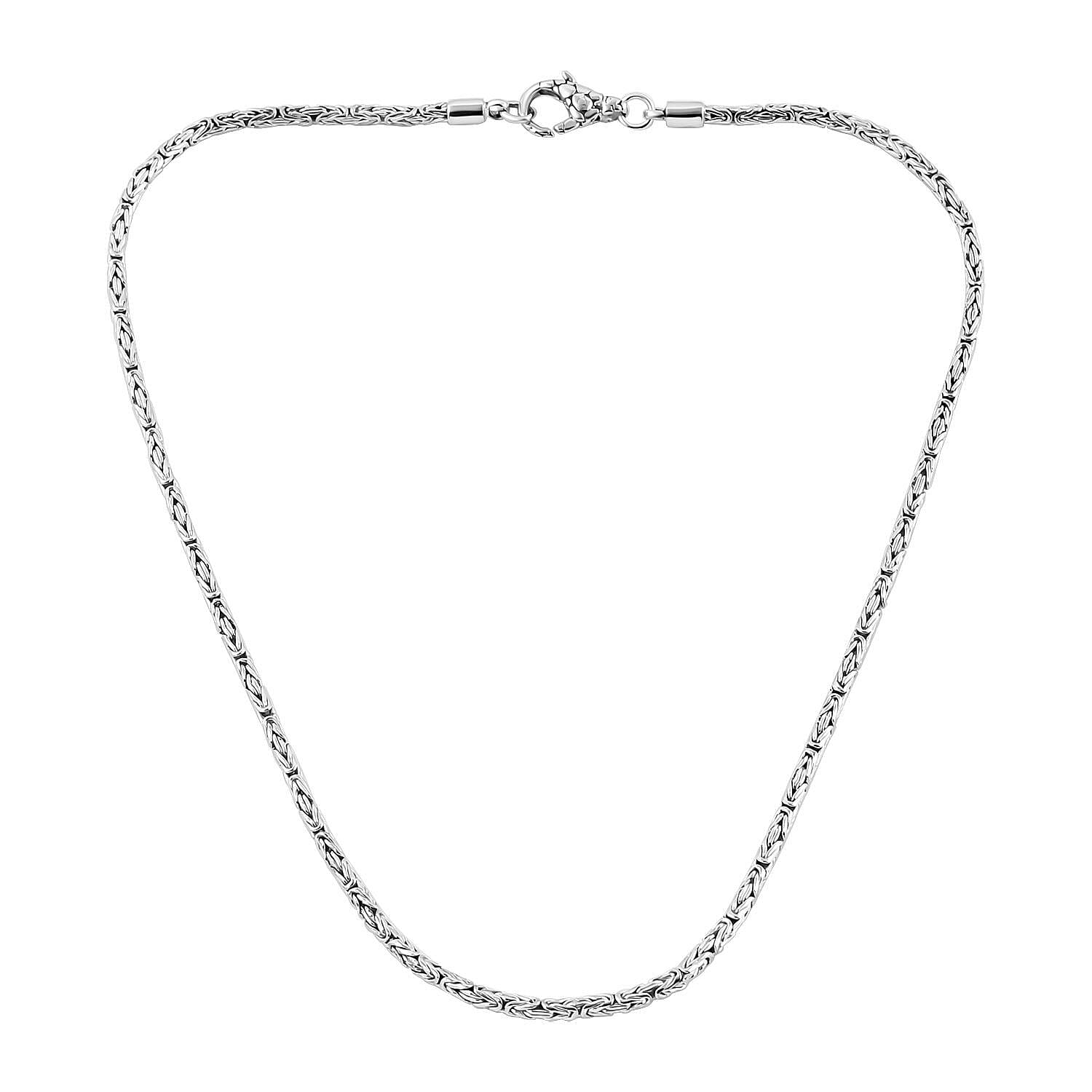 Royal Bali Collection - Platinum Overlay Sterling Silver Borobudur Necklace (Size - 20),  Silver Wt. 22.1 Gms