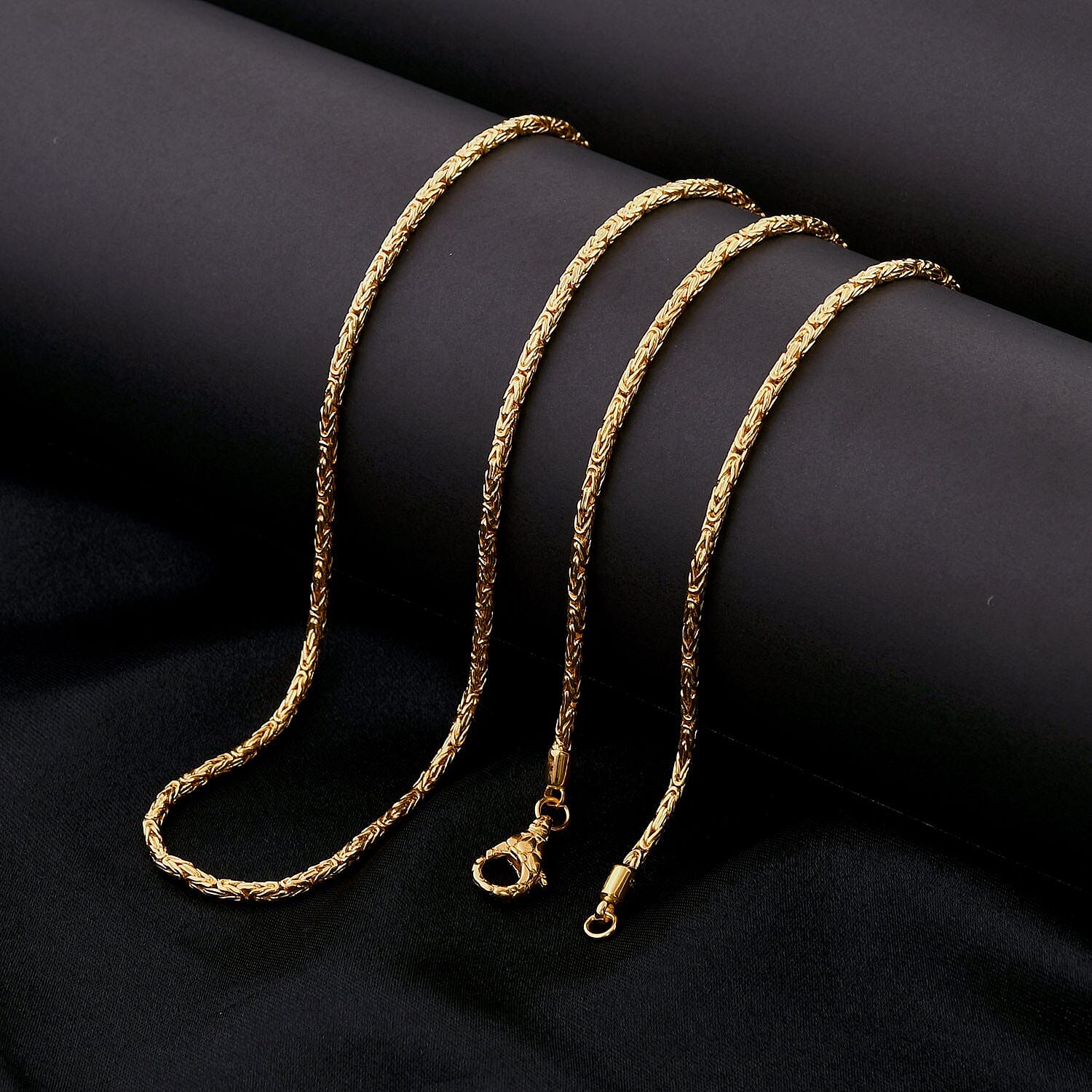 Royal Bali - 22K Gold Vermeil Plated Sterling Silver Borobudur Necklace (Size - 20), Silver Wt. 22.30 Gms