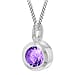 July Birthstone Sterling Silver Solitaire Pendant in Cubic Zirconia