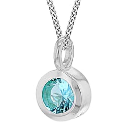 February Birthstone Sterling Silver Solitaire Pendant in Cubic Zirconia