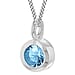 November Birthstone Sterling Silver Solitaire Pendant in Cubic Zirconia