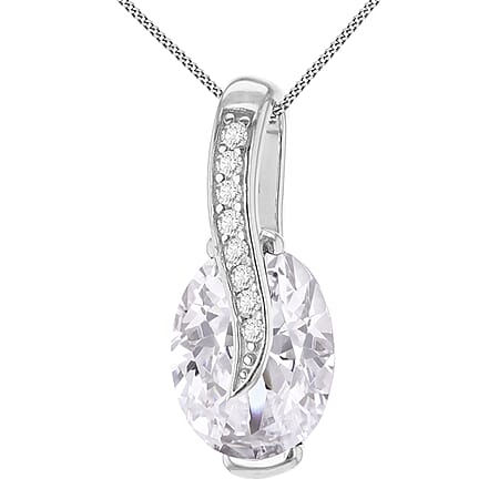 Crossover Pendant in Sterling Silver White Cubic Zirconia