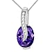 Crossover Pendant in Sterling Silver Purple Cubic Zirconia