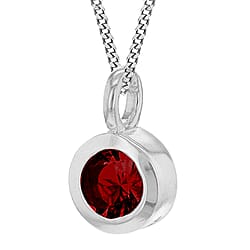 October Birthstone Sterling Silver Solitaire Pendant in Cubic Zirconia