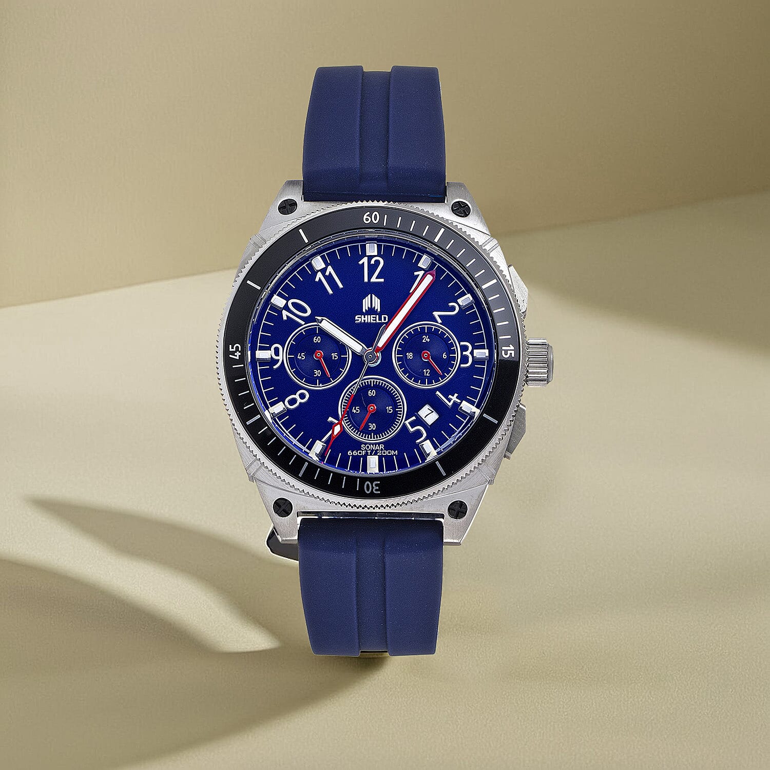 Shield Japanese Mens Watch in Stainless Steel