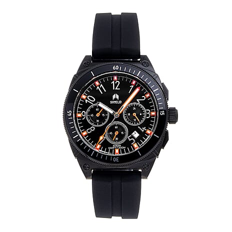 SHIELD Sonar Quartz Movt. Black Dial - Crown 20 ATM WR Mens Watch with Black Strap