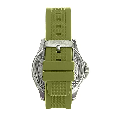 SHIELD Freedive Quartz Movt. Green Dial 20 ATM WR Mens Watch with Green Silicone Strap