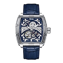 Reign Olympia Automatic Semi-Skeleton Watch in Genuine Leather Strap