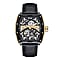 Reign Olympia Automatic Semi-Skeleton Watch in Genuine Leather Strap