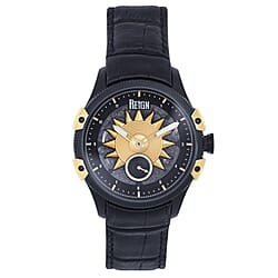 REIGN SOLSTIC Automatic Movt. 20 ATM WR Watch with Genuine Leather Strap