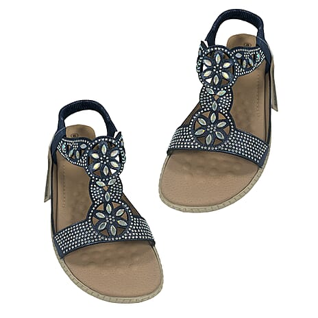Cushion Walk Embellished Gill Ladies Sandal (Size 5) - Blue