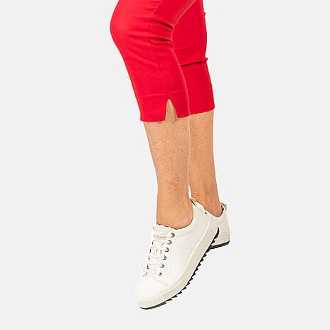 EMELIA Crop Bengaline Trousers (Size L) - Red