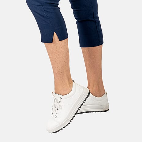 EMELIA Crop Bengaline Trousers (Size XL) - Navy