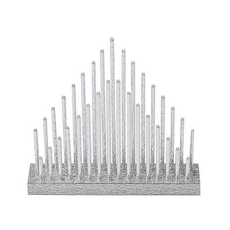 LED Candle Set (Size 33x7x32 cm) - Silver