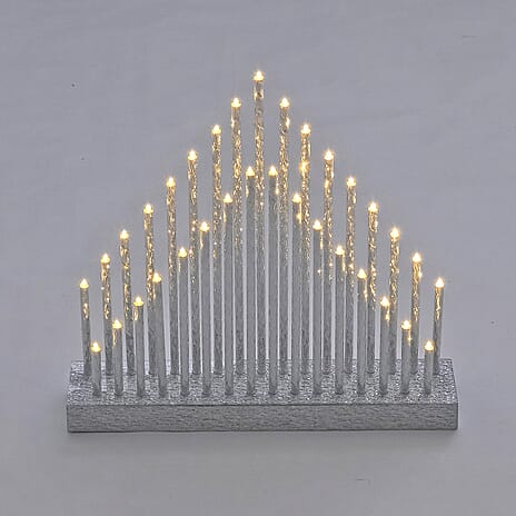 LED Candle Set (Size 33x7x32 cm) - Silver