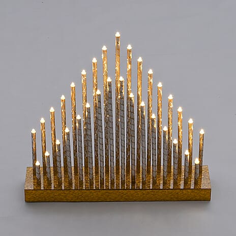 LED Candle Set (Size 33x7x32 cm) - Gold