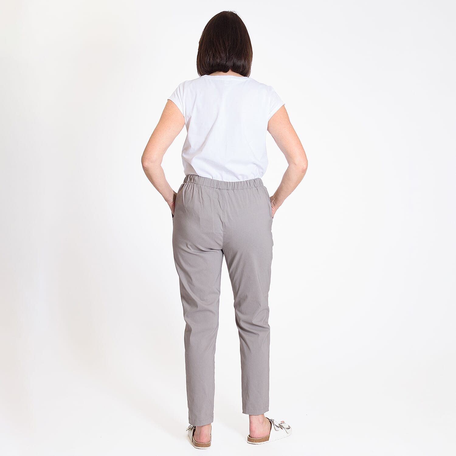 Pure And Natural - Ladies Stretchable Trouser (Size 12) - Light Blue