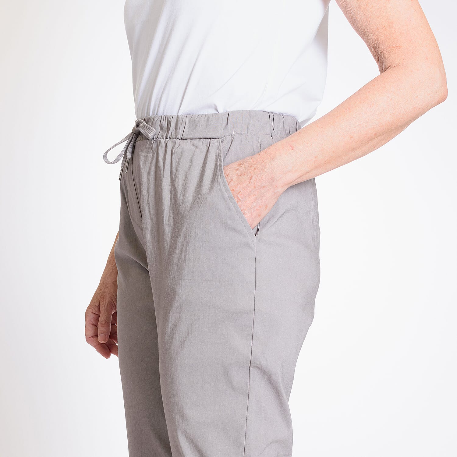 Pure And Natural - Ladies Stretchable Trouser (Size 12) - Light Blue