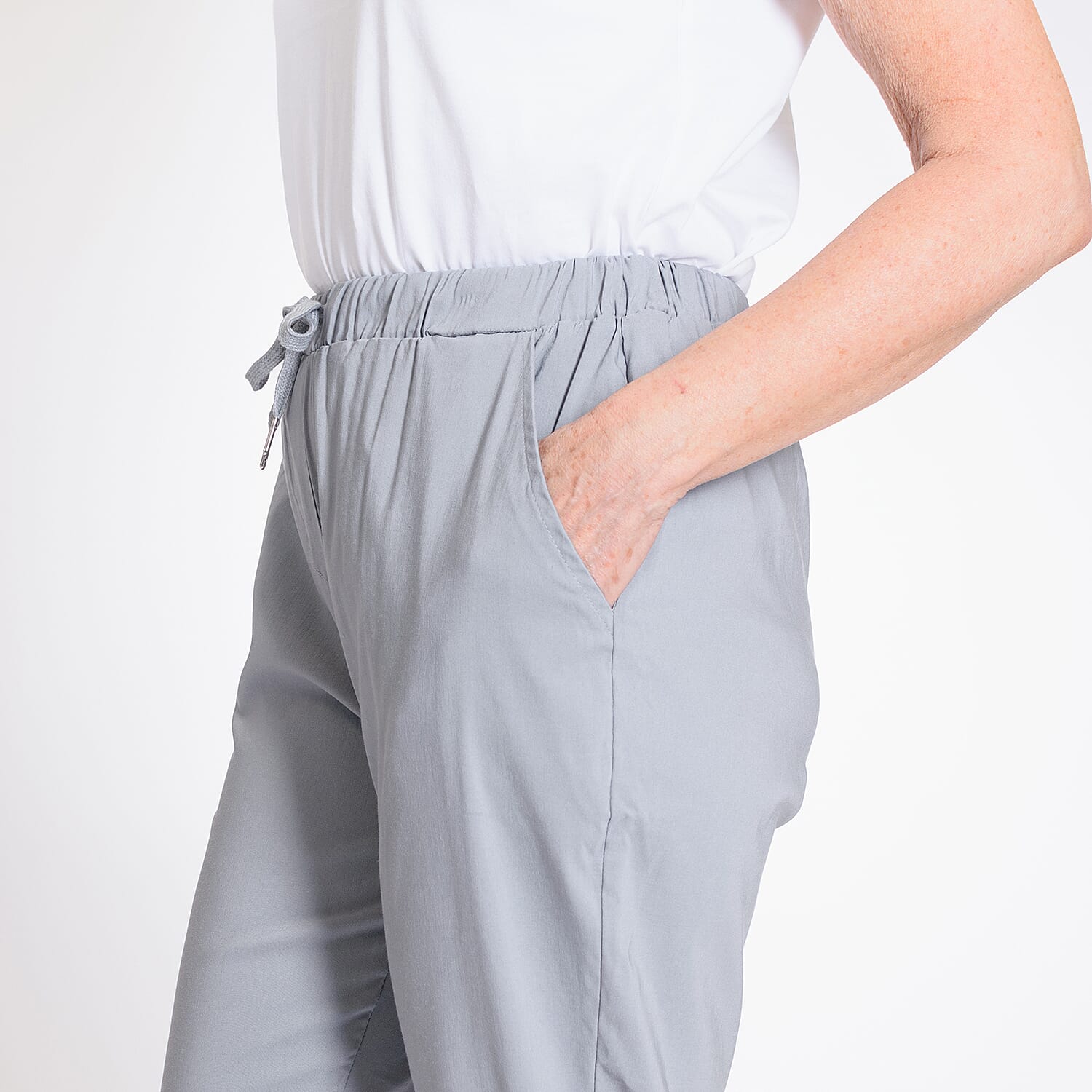 Pure And Natural - Ladies Stretchable Trouser (Size 12) - Light Blue