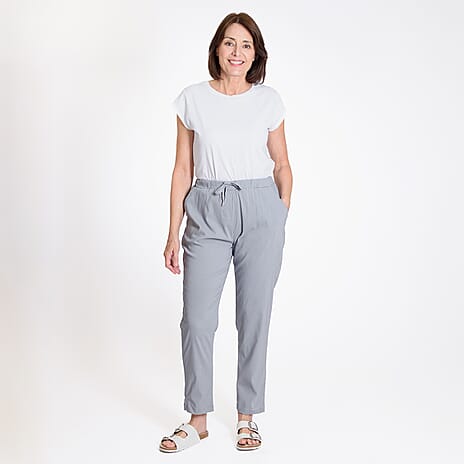 Ladies Elastic Waist Trouser (Size 20) - Light Grey