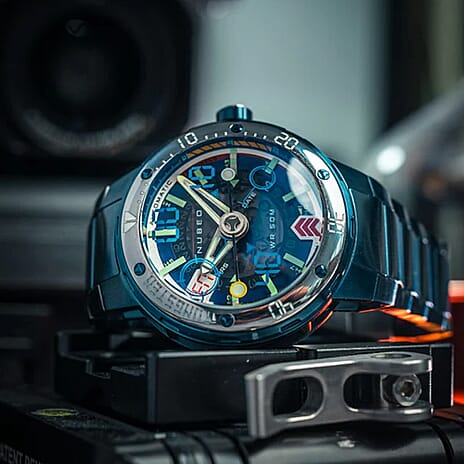 NUBEO Mariner Automatic Movt. 5 ATM Water Resistant Watch with Blue Strap