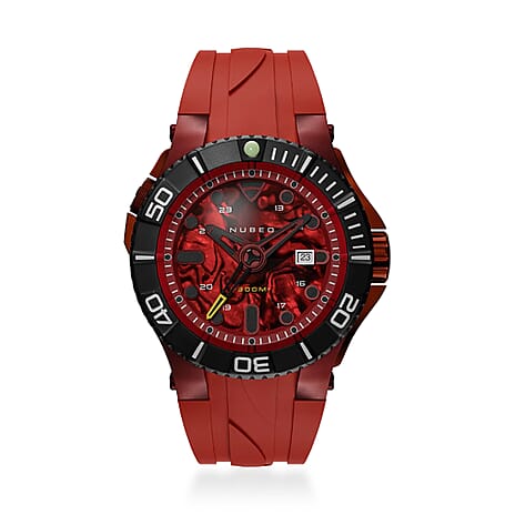 NUBEO Manta Automatic Limited Edition Red Abalone 30 ATM WR Watch with Silicone Strap