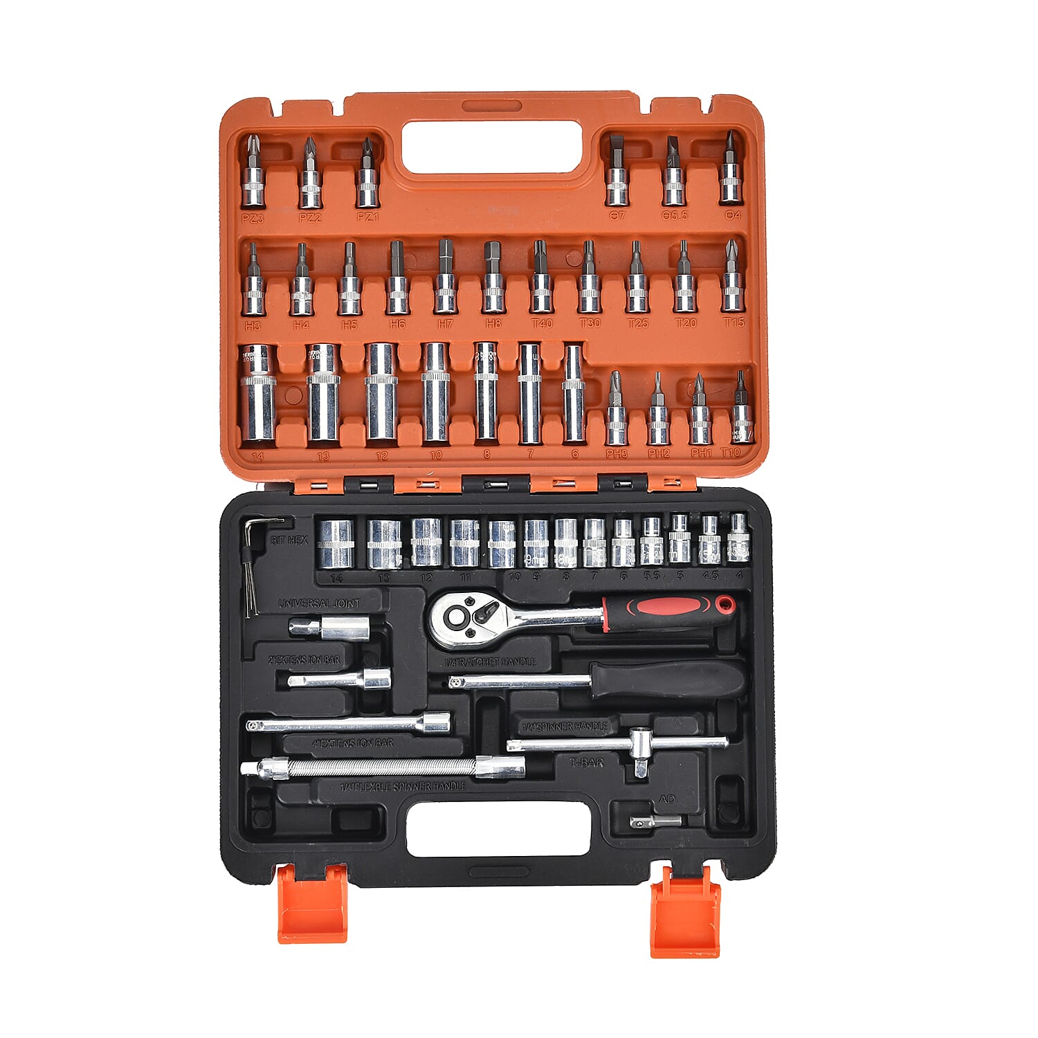 53 Piece Impact Socket Pro Tool Set- Black & Orange