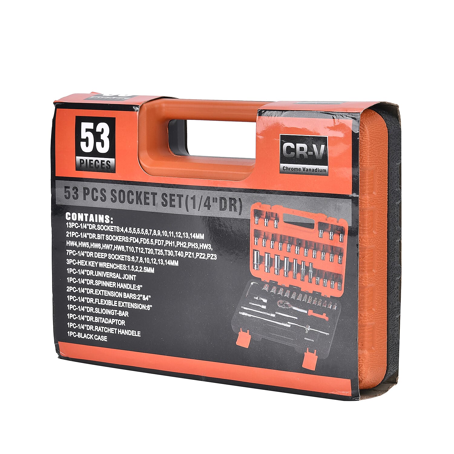 53 Piece Impact Socket Pro Tool Set- Black & Orange