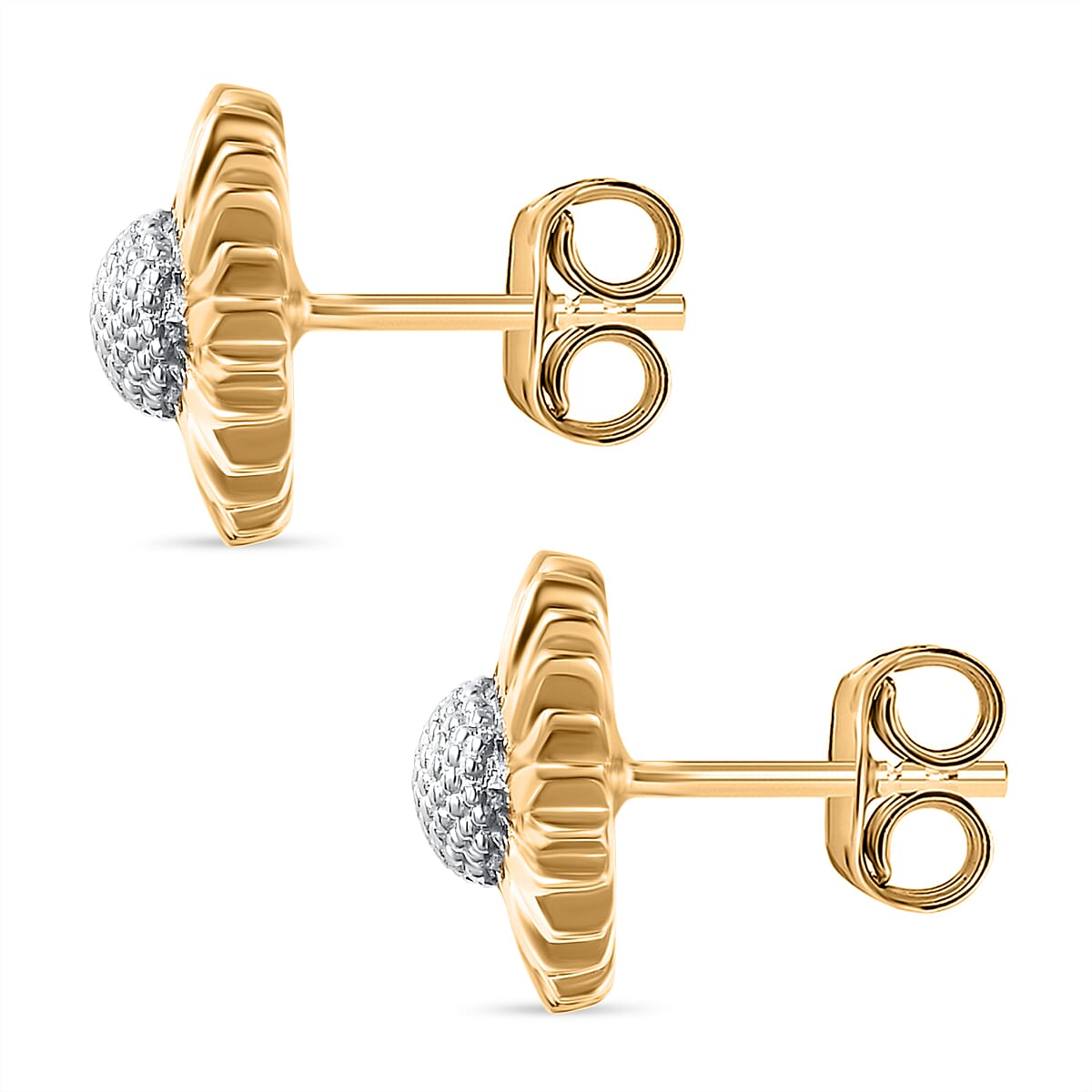 18K Vermeil YG Plated Sterling Silver Sunflower Stud Earrings