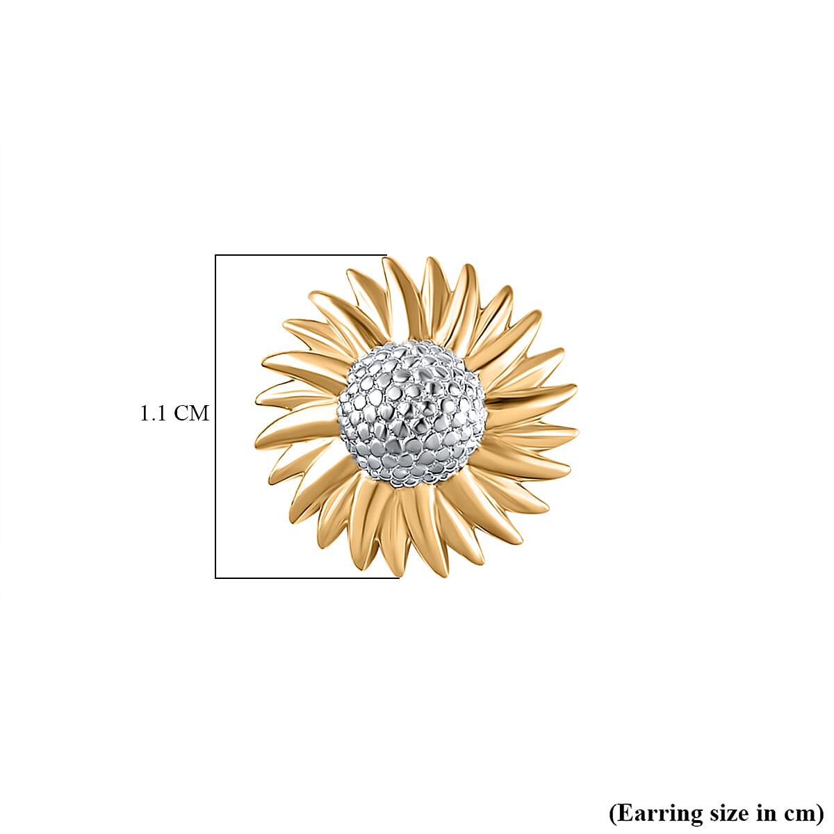 18K Vermeil YG Plated Sterling Silver Sunflower Stud Earrings