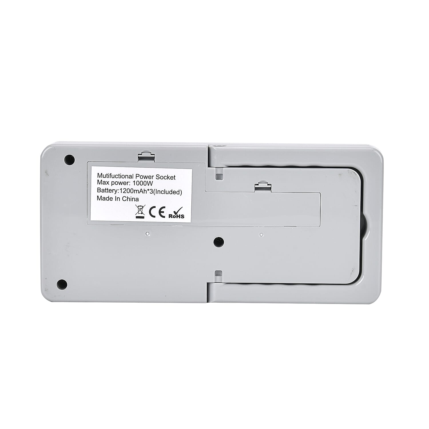 Multifunctional Power Strip with 3x 3 Pin Plug Sockets, 2x Usb Sockets, 3x Light Modes, Acts as a Power Bank with Rechargable Batteries, 1.5M Lead