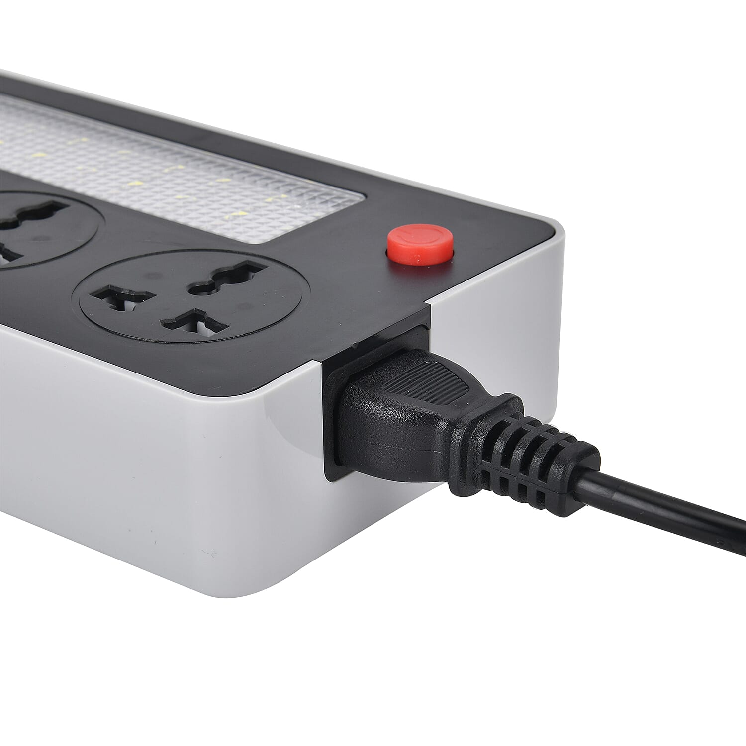 Multifunctional Power Strip with 3x 3 Pin Plug Sockets, 2x Usb Sockets, 3x Light Modes, Acts as a Power Bank with Rechargable Batteries, 1.5M Lead