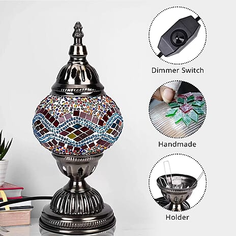 Ornate Mosaic Turkish Style Fragrance Table Lamp - Swirl