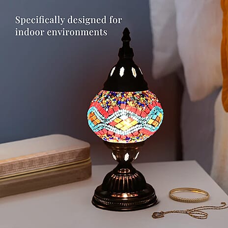 Ornate Mosaic Turkish Style Fragrance Table Lamp - Swirl