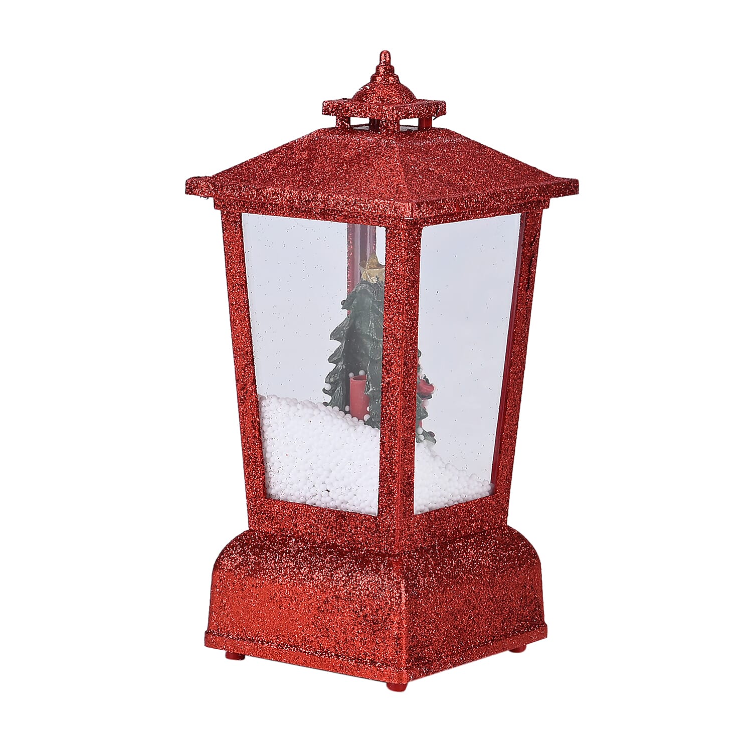 Christmas Snow Lanterns(Size-12x12x25cm) With 4 LED Light Christmas Snow Lanterns(Size-12x12x25cm) With 4 LED Light
