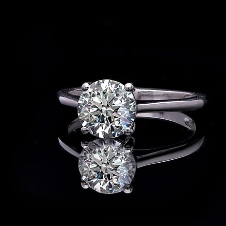 Luxuriant Diamond - 950 Platinum SGL Certified (2 Carat) Lab Grown Diamond Round (VS-G-H) Solitaire Ring