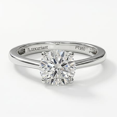 LUXURIANT 2 Ct. Lab Grown Diamond Round Cut Solitaire Platinum Ring (VS-EF) LUXURIANT 2 Ct. Lab Grown Diamond Round Cut Solitaire Platinum Ring (VS-EF)