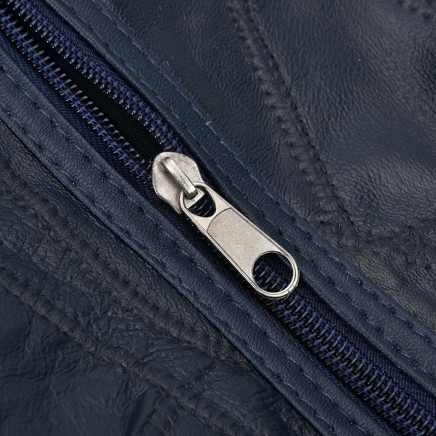 100% Genuine Leather Travel Duffle Bag (Size 51x23x28 cm) - Navy & Black