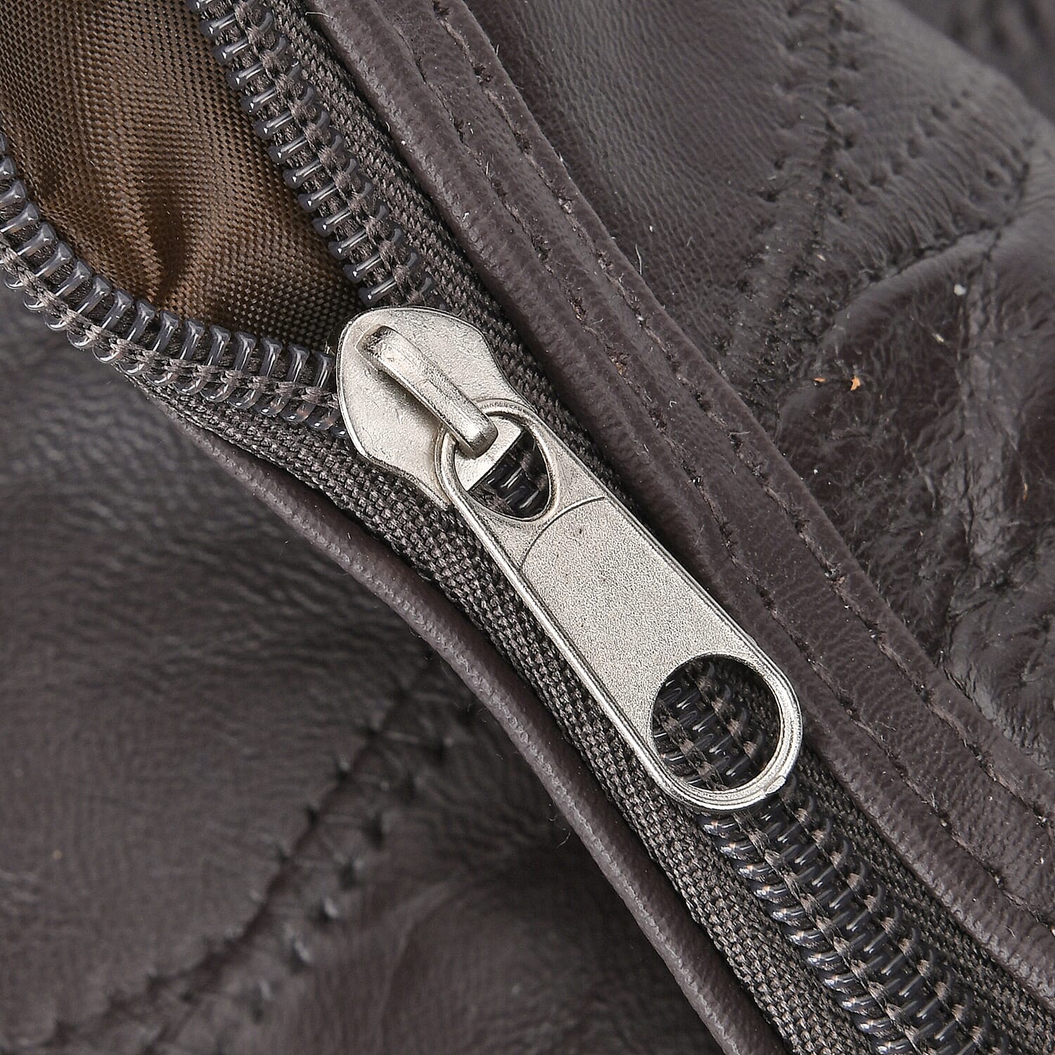 100% Genuine Leather Travel Duffle Bag (Size 51x23x28 cm) - Dark Brown & Black