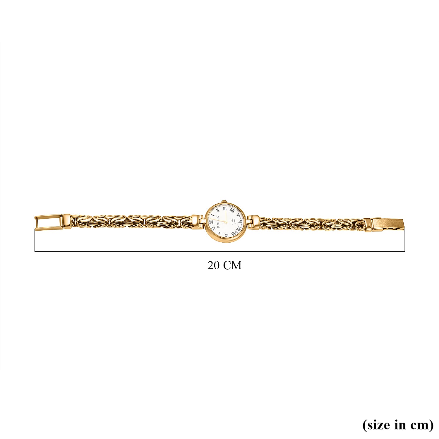 9K Yellow Gold Swiss Quartz Movt. Byzantine Gold Watch Gold Wt.21.06 grams