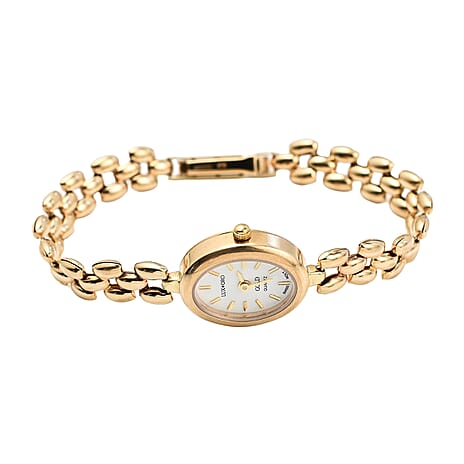 Closeout Deal - Swiss Movement Watch in 9K Yellow Gold Panther Link Bracelet. Gold wt 11.43 Gms